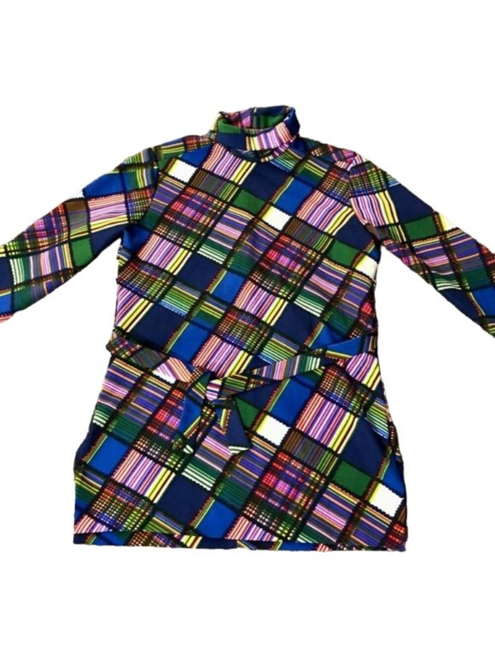 Vintage Sunny South Belted Turtleneck Blouse Womens 30 (Bust) Used Colorful 60s - Picture 12 of 12
